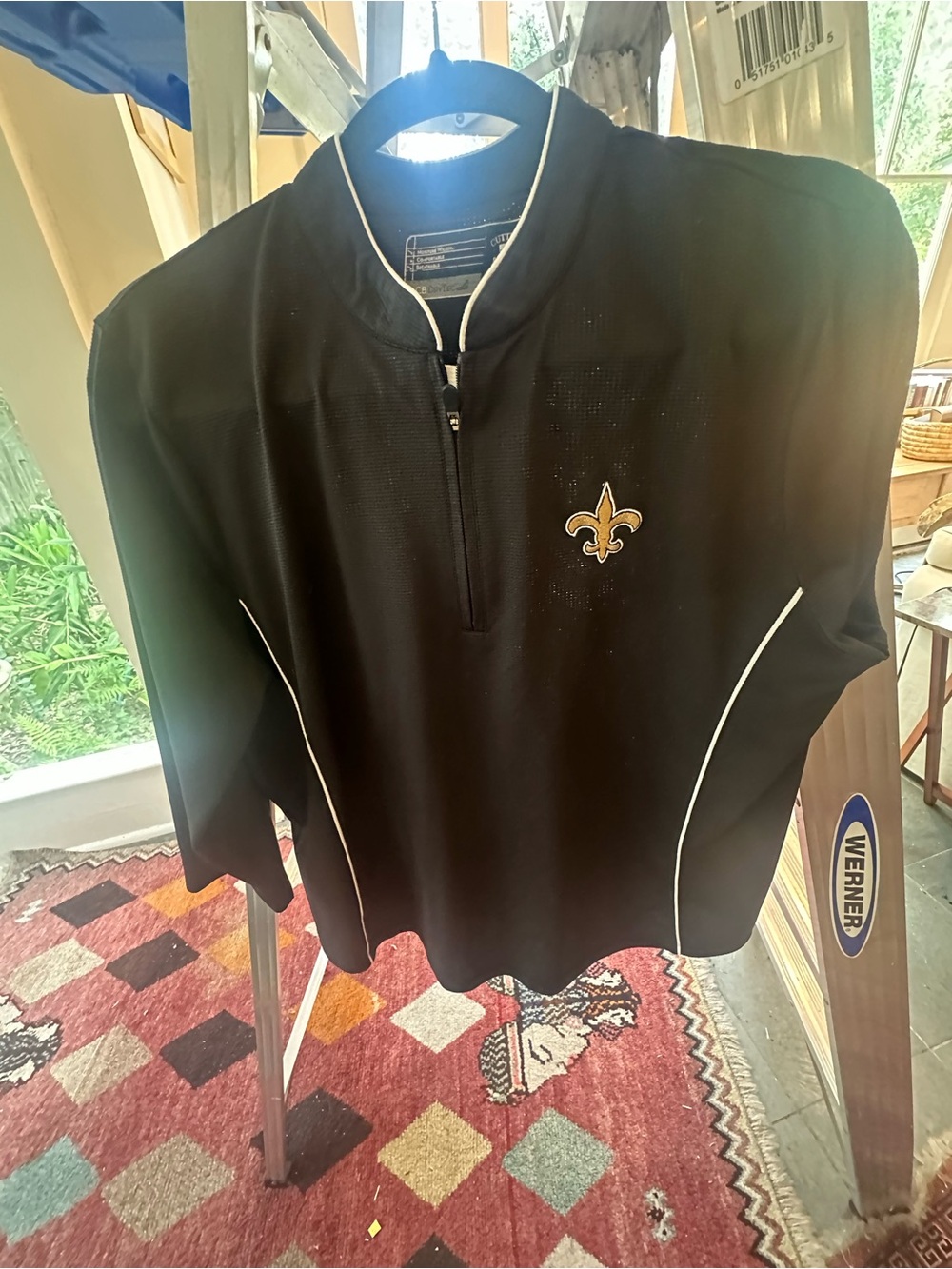 Black Kids Quarter-Zip Pullover with Fleur-de-Lis